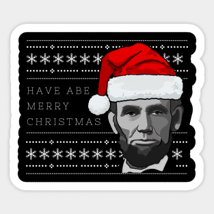 Holiday Sweater: ABE Merry Christmas Sticker